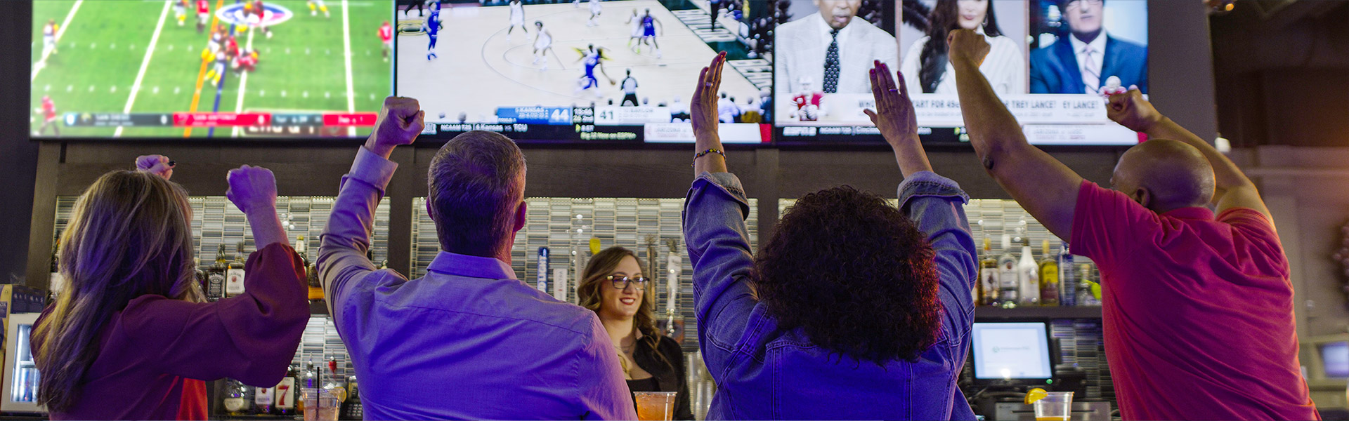 People cheering